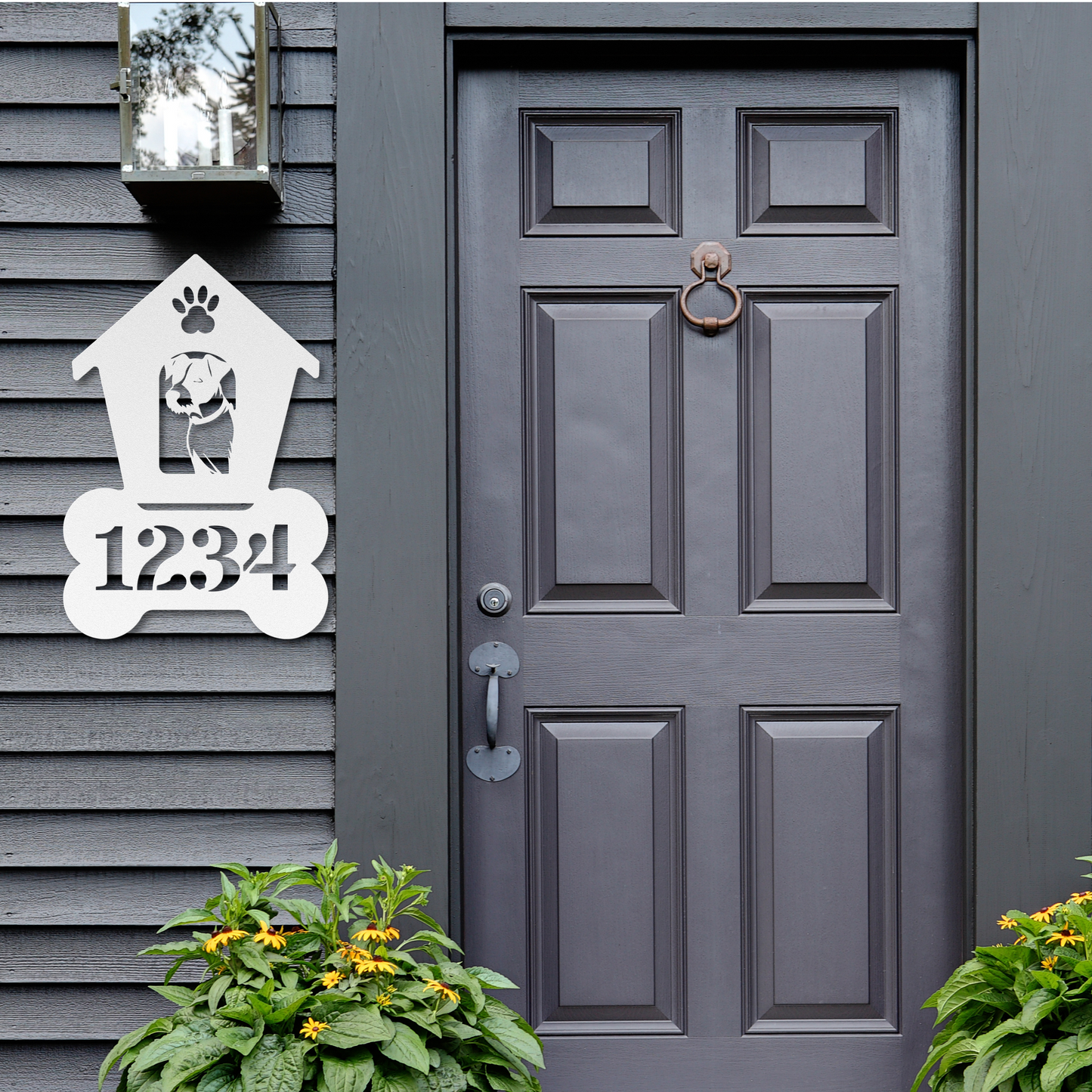 Jack Russell Dog House Number Metal Sign: A Tail-Wagging Touch