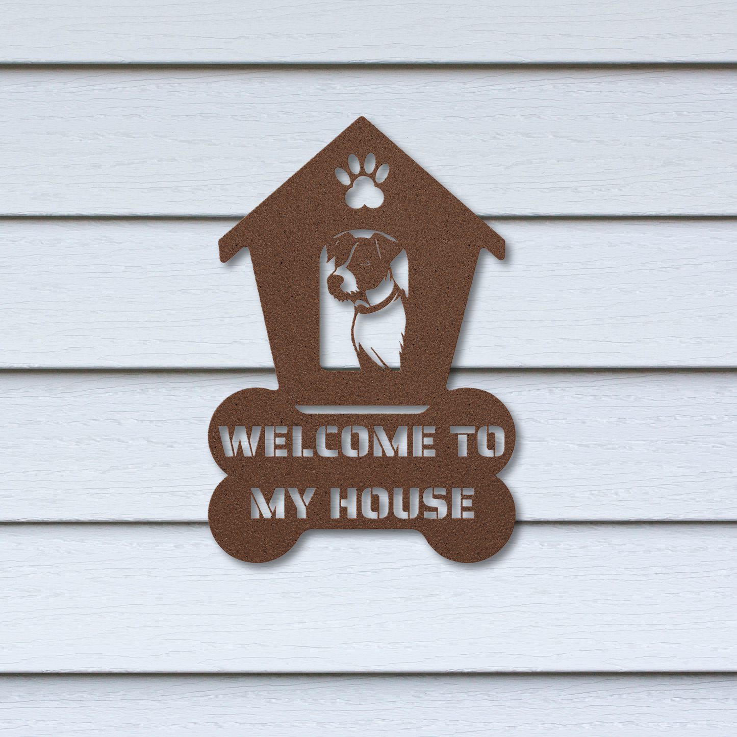 Jack Russell Welcome Dog House Metal Sign: A Warm Greeting for Your Home