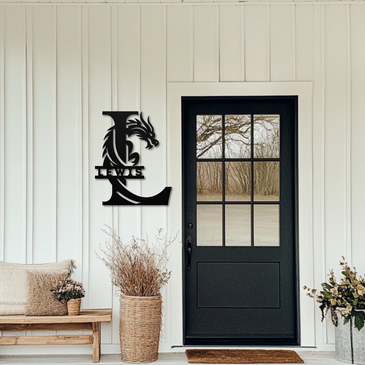 Custom Dragon Letter L Metal Sign: A Touch of Imagination