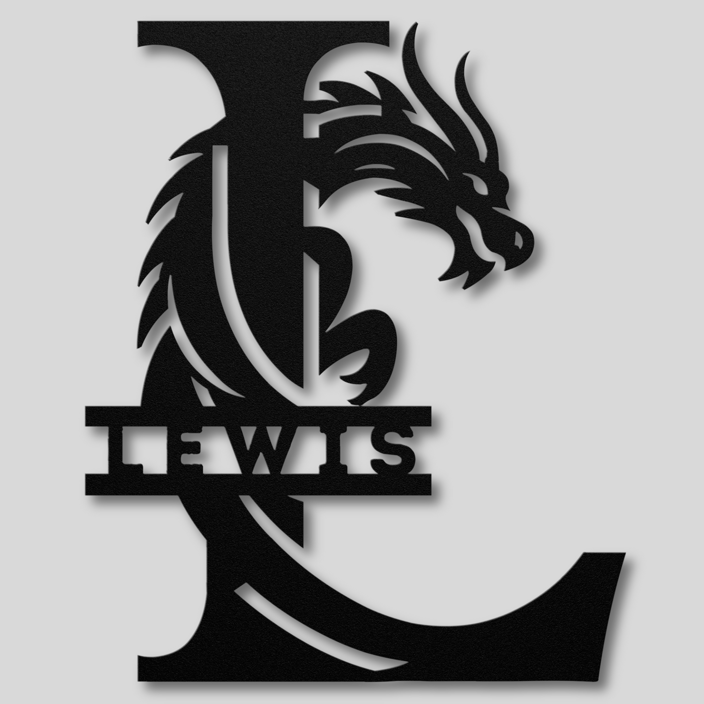 Custom Dragon Letter L Metal Sign: A Touch of Imagination