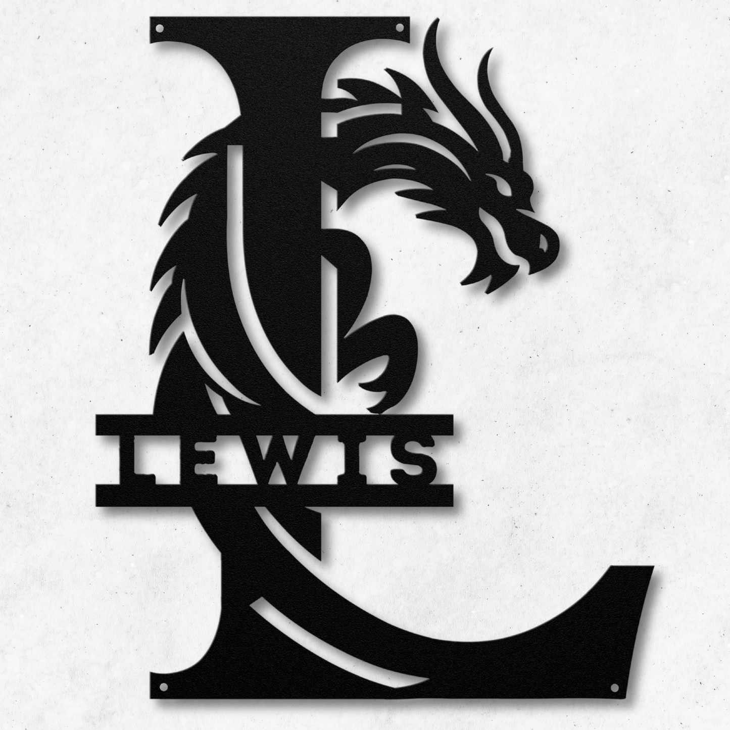 Custom Dragon Letter L Metal Sign: A Touch of Imagination