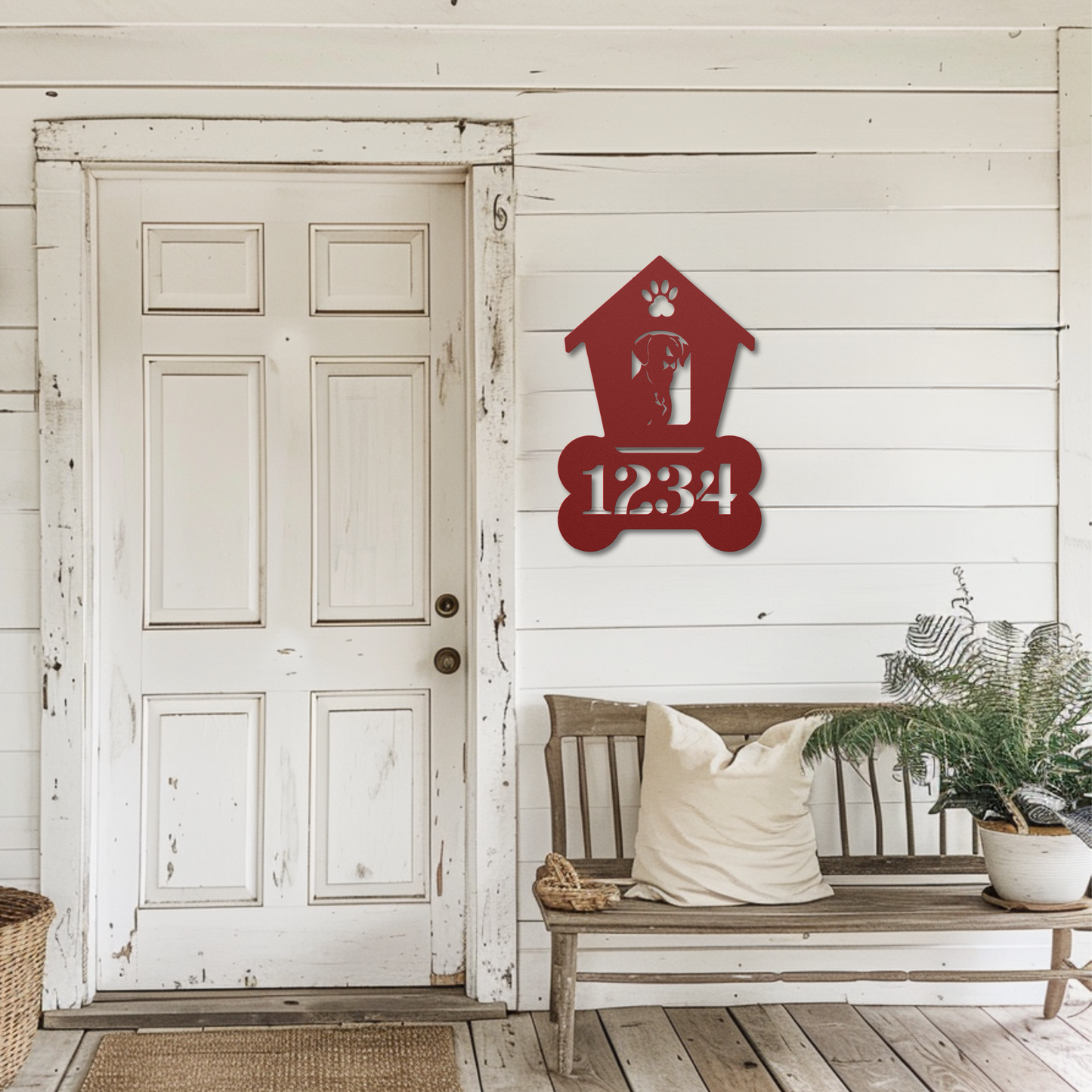 Labrador Retriever Dog House Number Metal Sign: A Tail-Wagging Touch