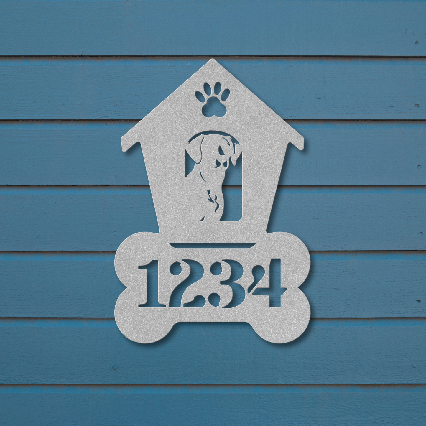 Labrador Retriever Dog House Number Metal Sign: A Tail-Wagging Touch
