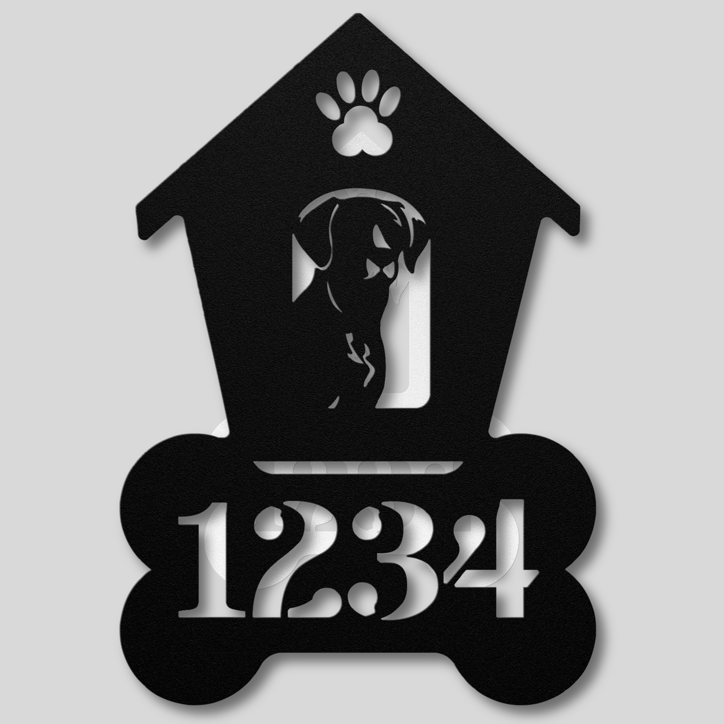 Labrador Retriever Dog House Number Metal Sign: A Tail-Wagging Touch