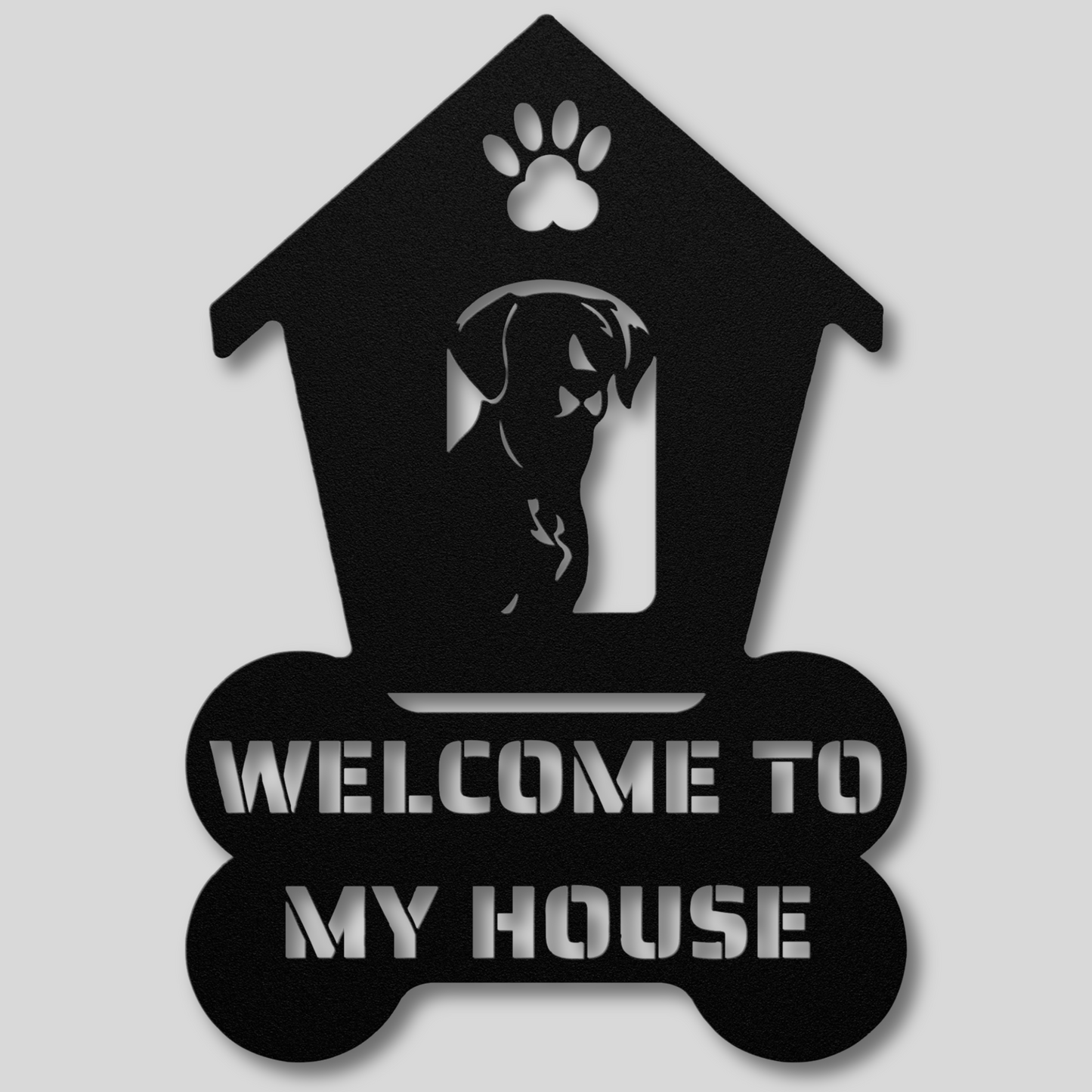 Labrador Retriever Welcome Dog House Metal Sign: A Warm Greeting for Your House