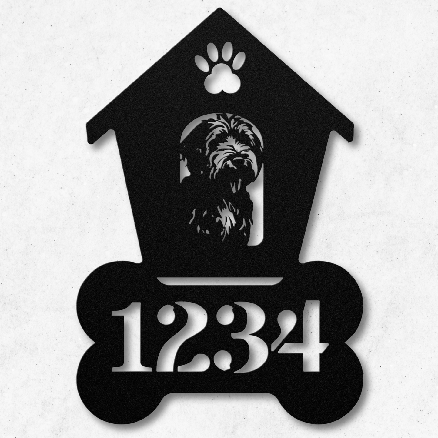 Labradoodle Dog House Number Metal Sign: A Tail-Wagging Touch
