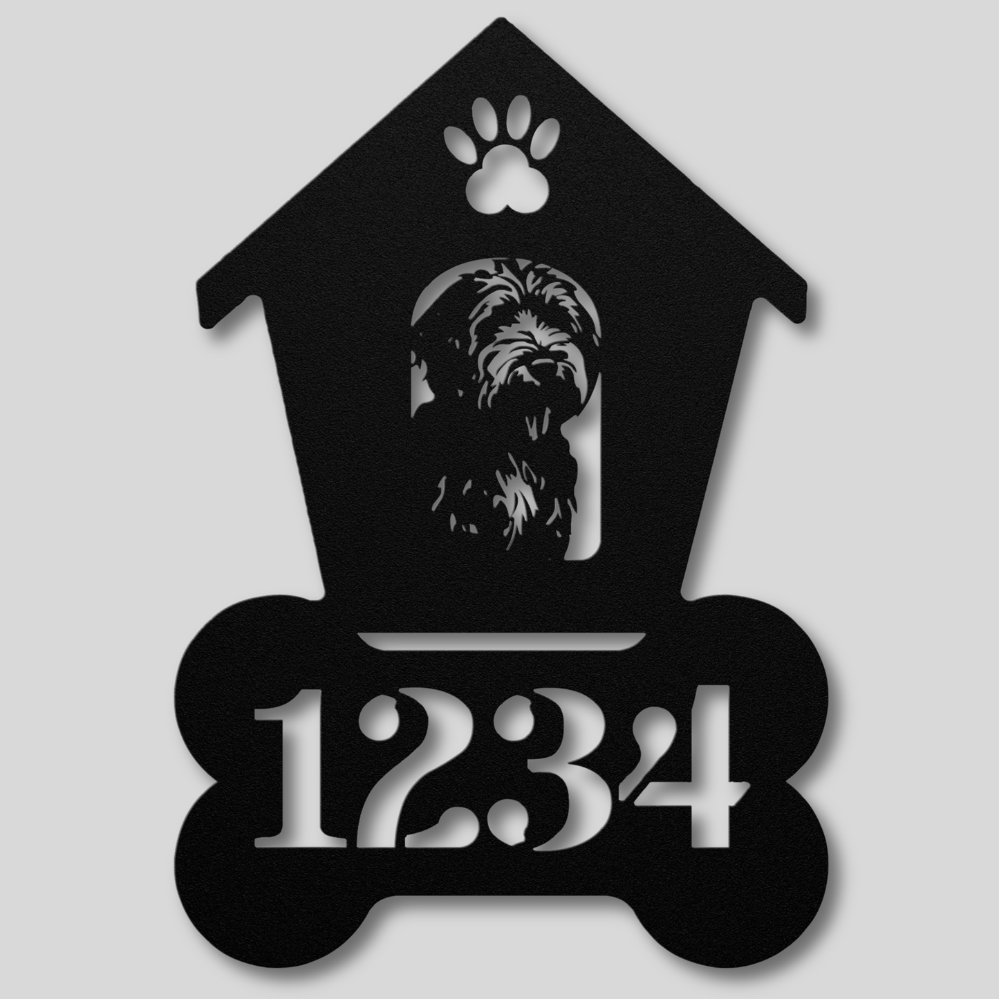 Labradoodle Dog House Number Metal Sign: A Tail-Wagging Touch