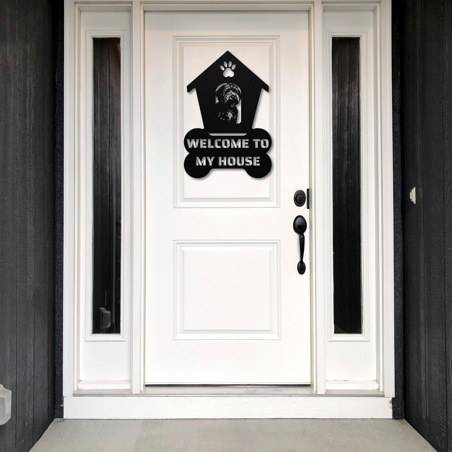 Labradoodle Welcome Dog House Metal Sign: A Warm Greeting for Your Home