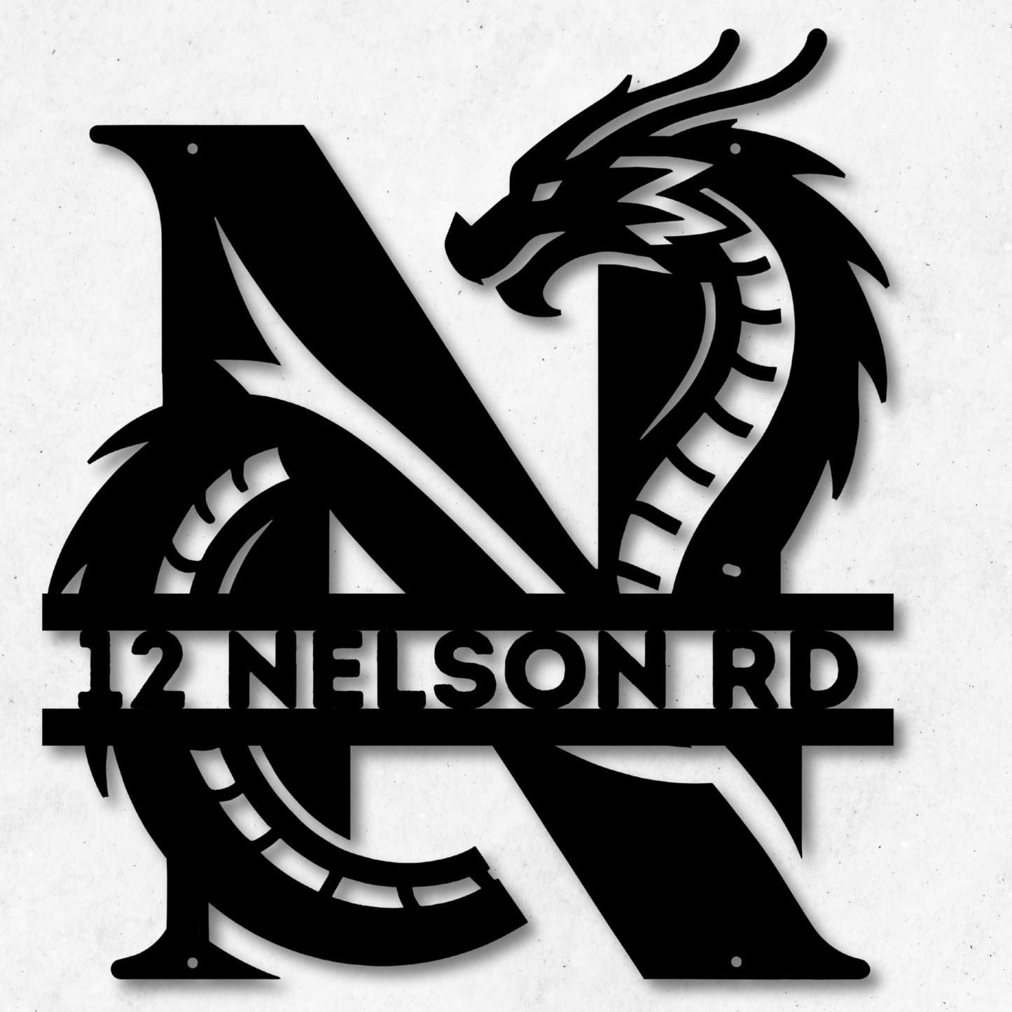 Custom Dragon Letter N Metal Sign: Bold and Imaginative