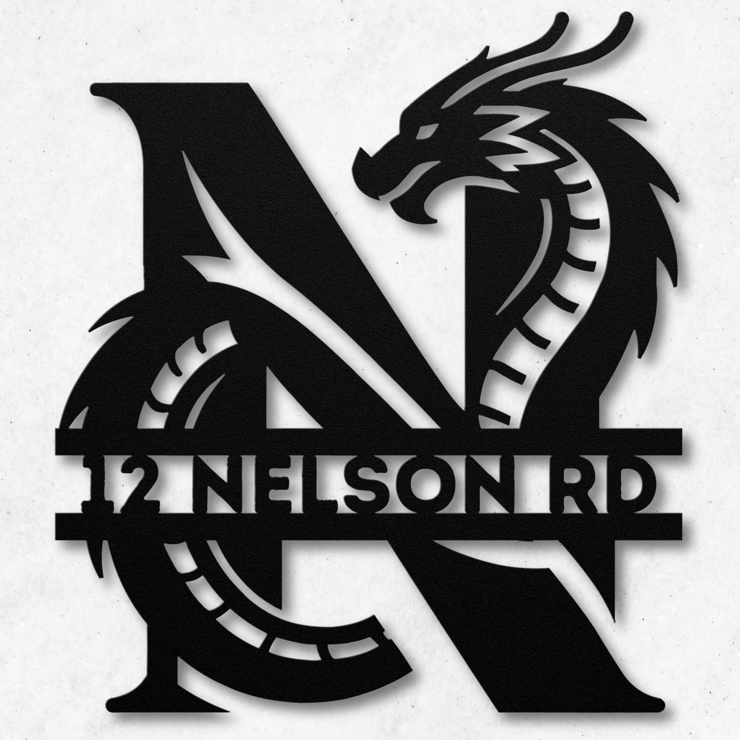 Custom Dragon Letter N Metal Sign: Bold and Imaginative