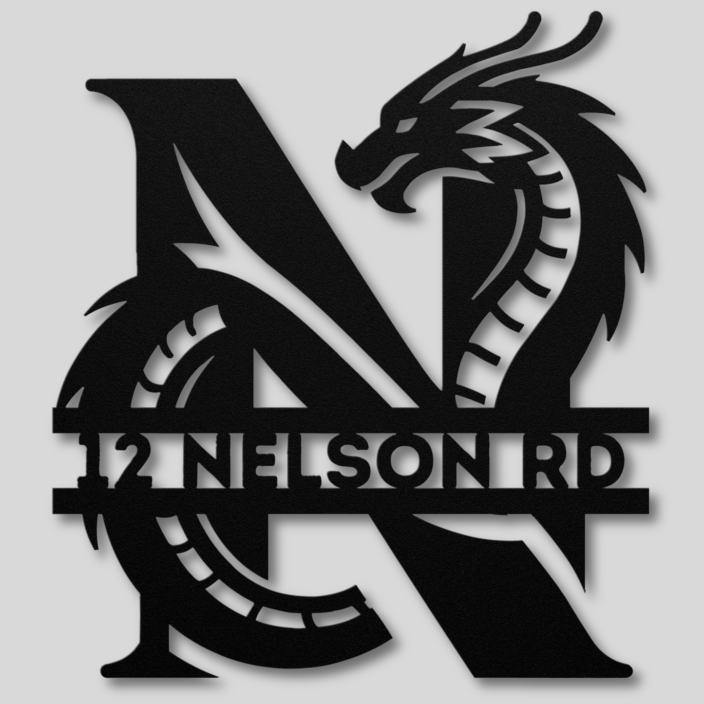 Custom Dragon Letter N Metal Sign: Bold and Imaginative