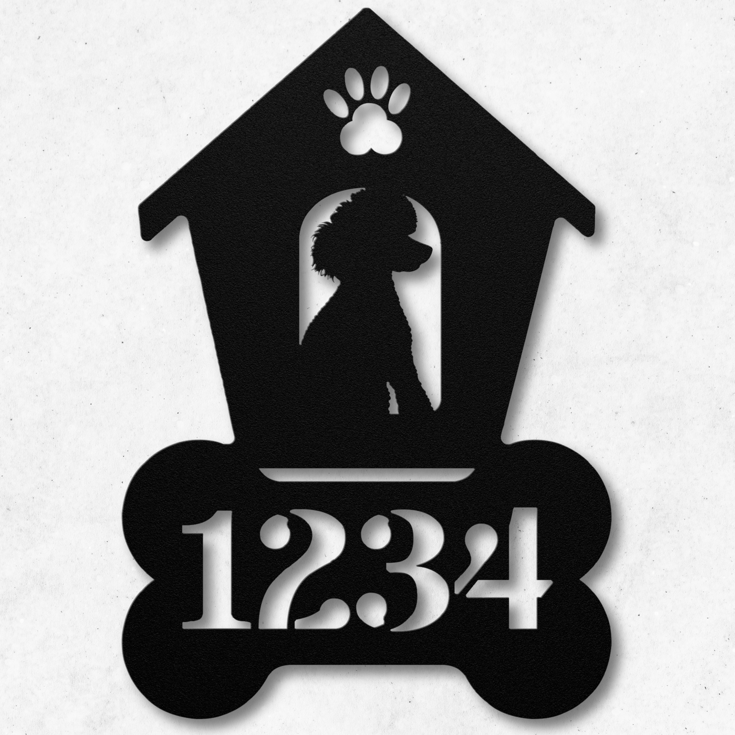 Poodle Dog House Number Metal Sign: A Tail-Wagging Touch