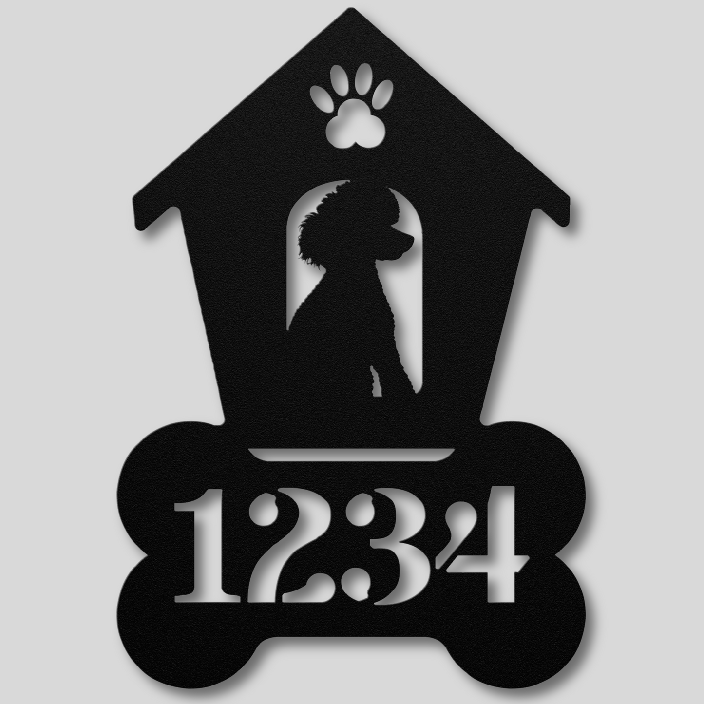 Poodle Dog House Number Metal Sign: A Tail-Wagging Touch
