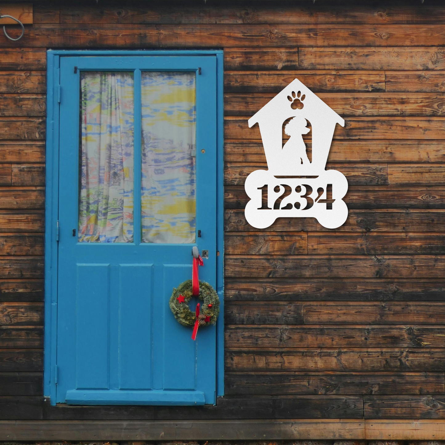 Poodle Dog House Number Metal Sign: A Tail-Wagging Touch