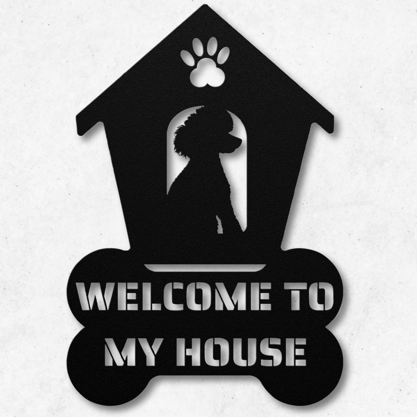 Poodle Welcome Dog House Metal Sign: A Warm Greeting for Your Home