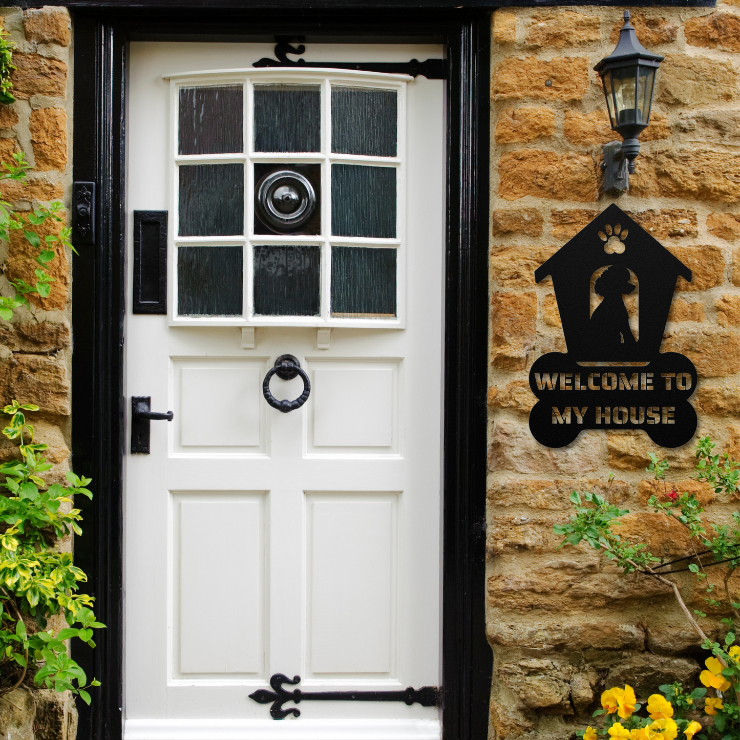 Poodle Welcome Dog House Metal Sign: A Warm Greeting for Your Home
