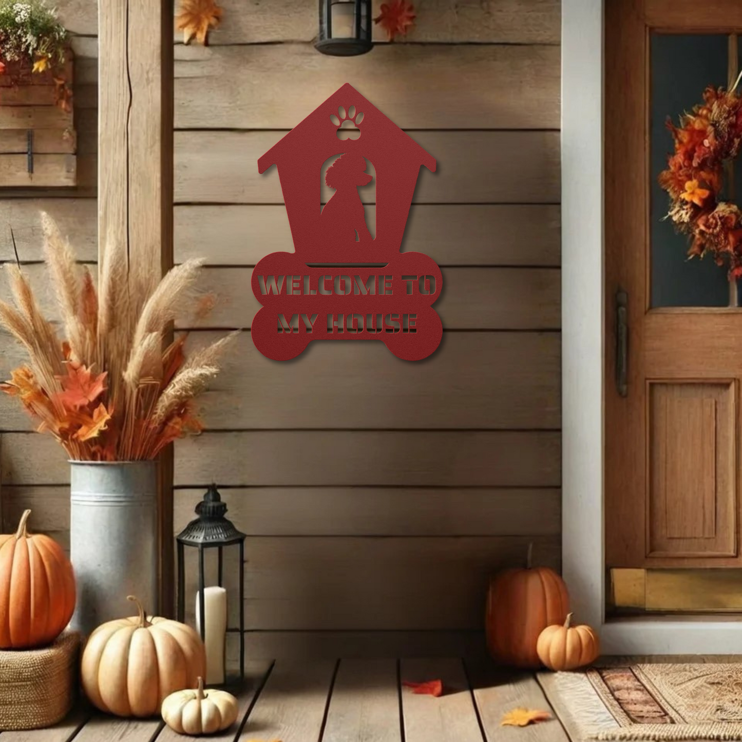 Poodle Welcome Dog House Metal Sign: A Warm Greeting for Your Home