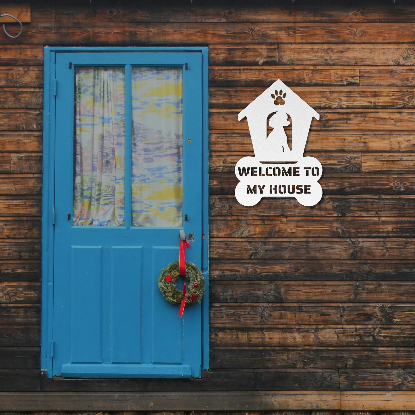 Poodle Welcome Dog House Metal Sign: A Warm Greeting for Your Home