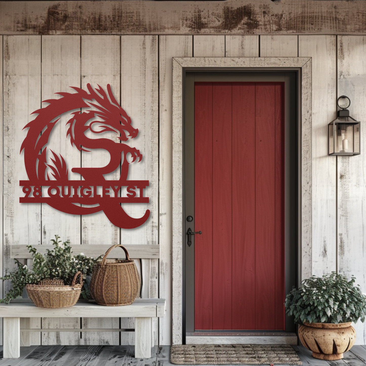 Custom Dragon Letter Q Metal Sign: A Touch of Enchantment