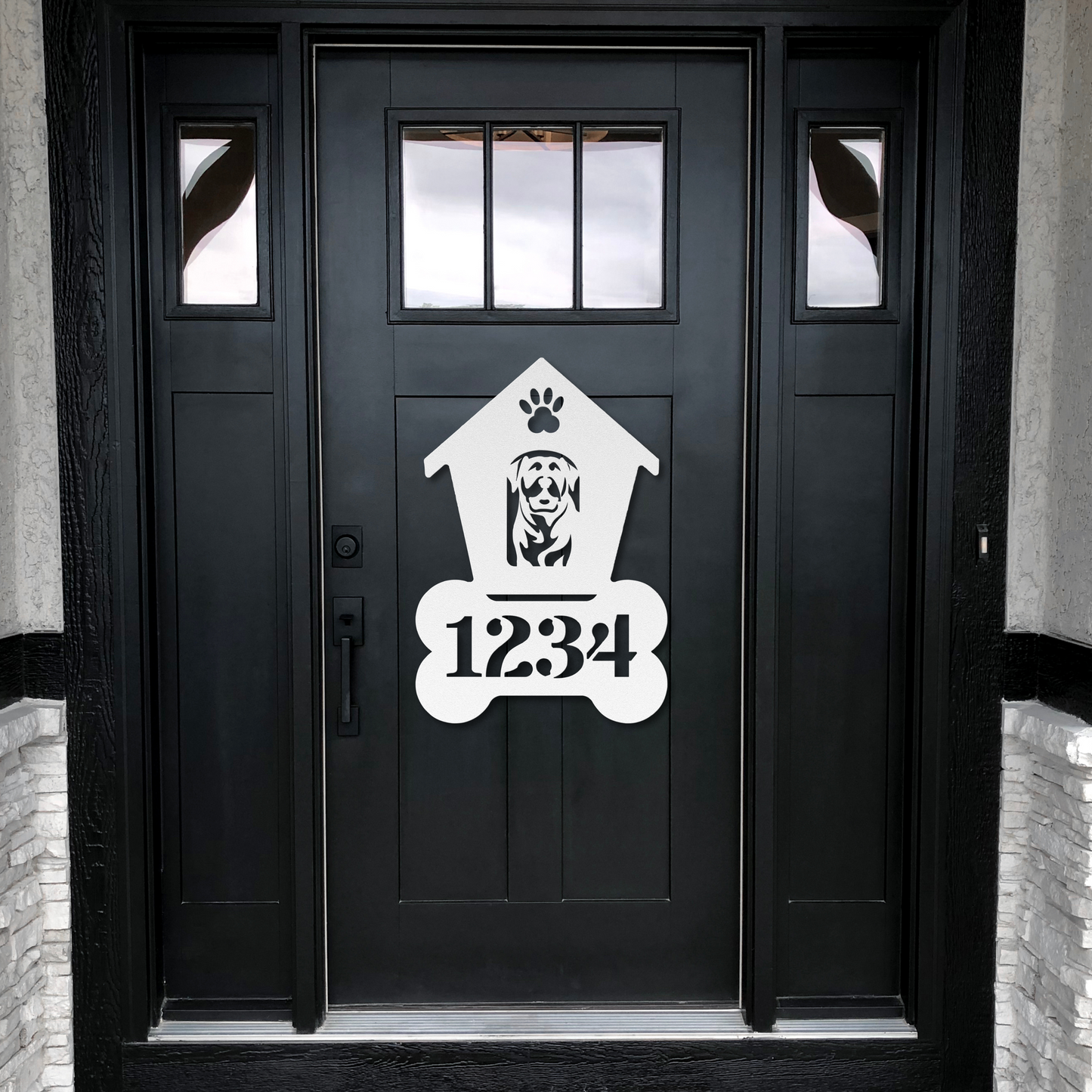 Rottweiler Dog House Number Metal Sign: A Tail-Wagging Touch