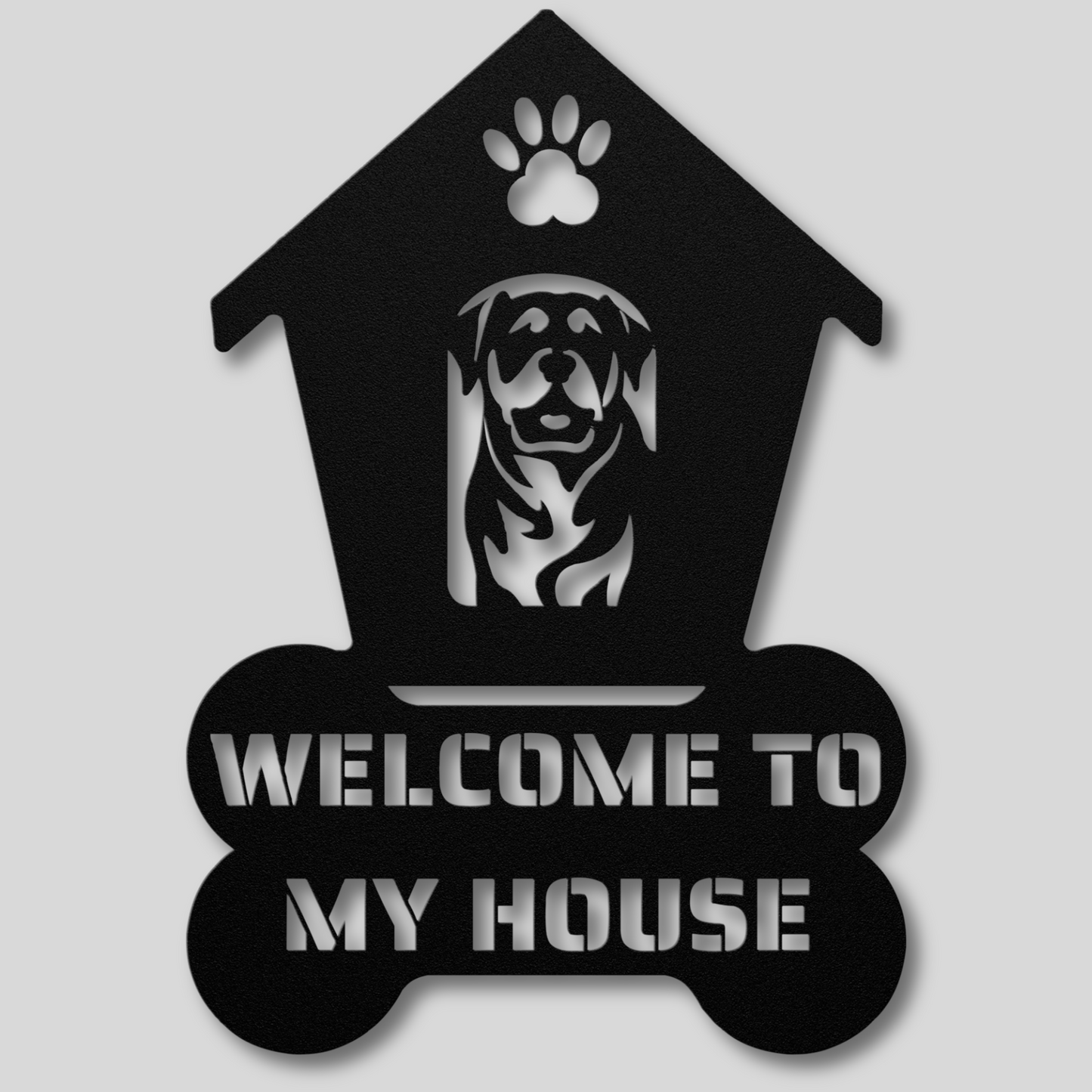 Rottweiler Welcome Dog House Metal Sign: A Warm Greeting for Your Home