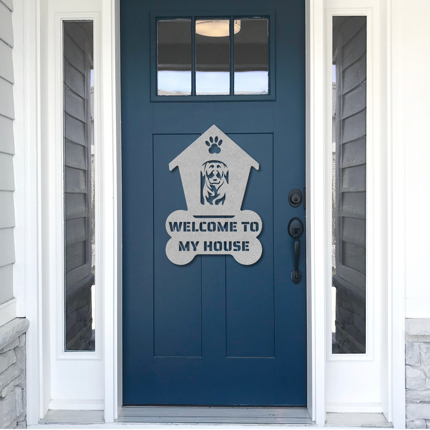 Rottweiler Welcome Dog House Metal Sign: A Warm Greeting for Your Home