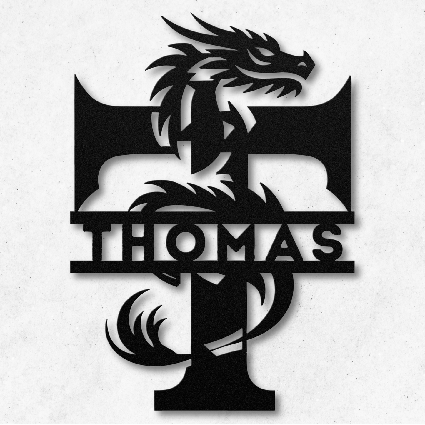 Custom Dragon Letter T Metal Sign: Enchanting and Unique