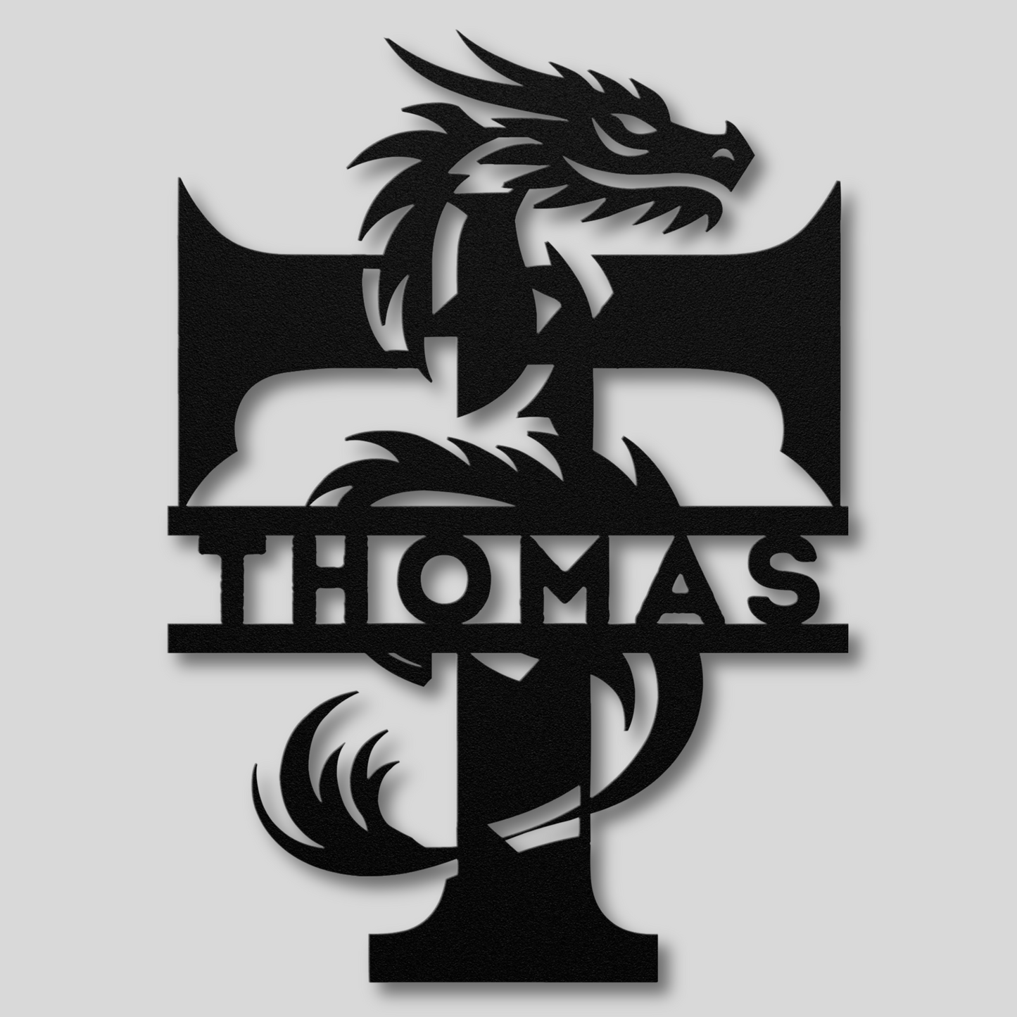 Custom Dragon Letter T Metal Sign: Enchanting and Unique