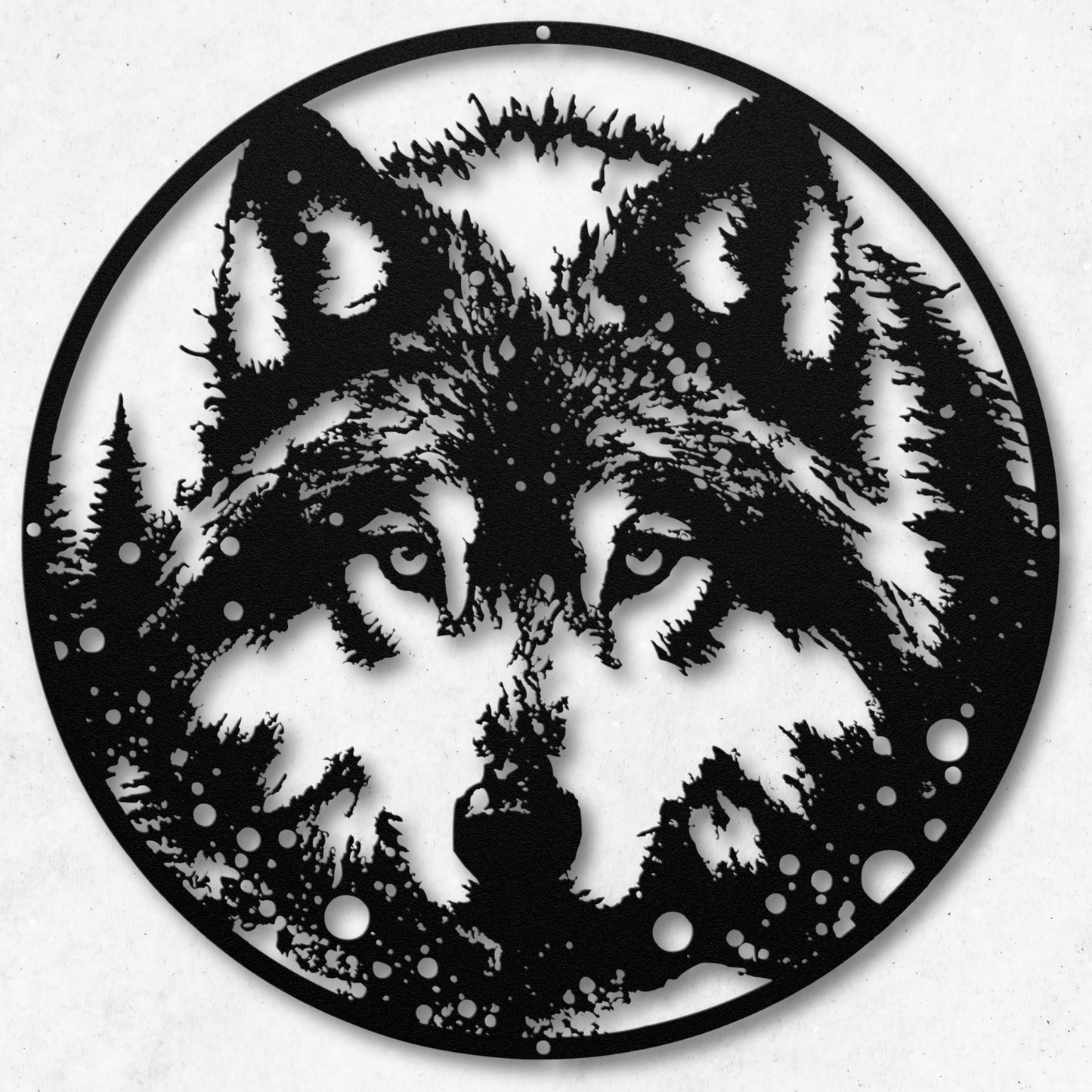 Charming Wolf Face in the Snow Metal Wall Art: Embrace the Wild