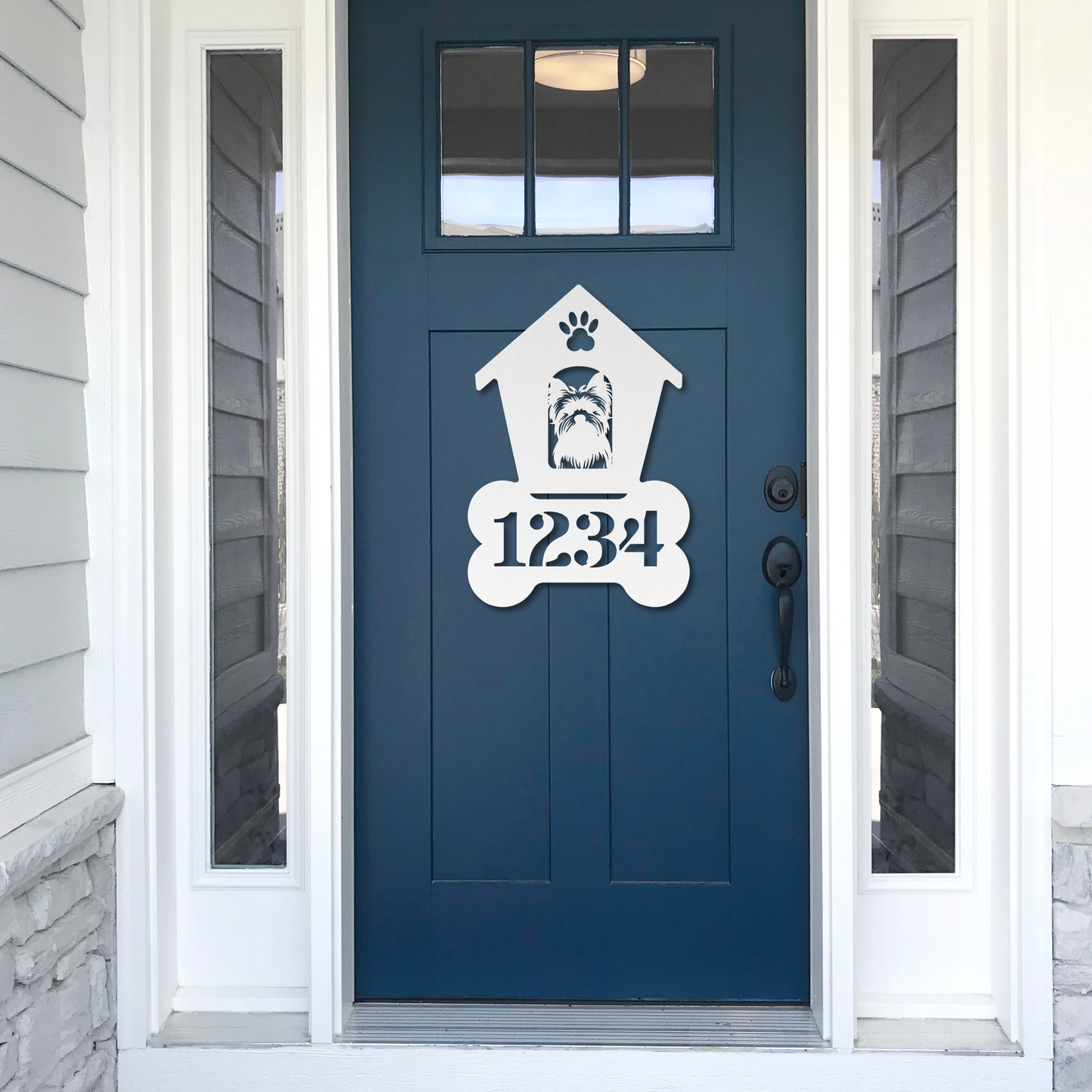 Yorkshire Terrier Dog House Number Metal Sign: A Tail-Wagging Touch