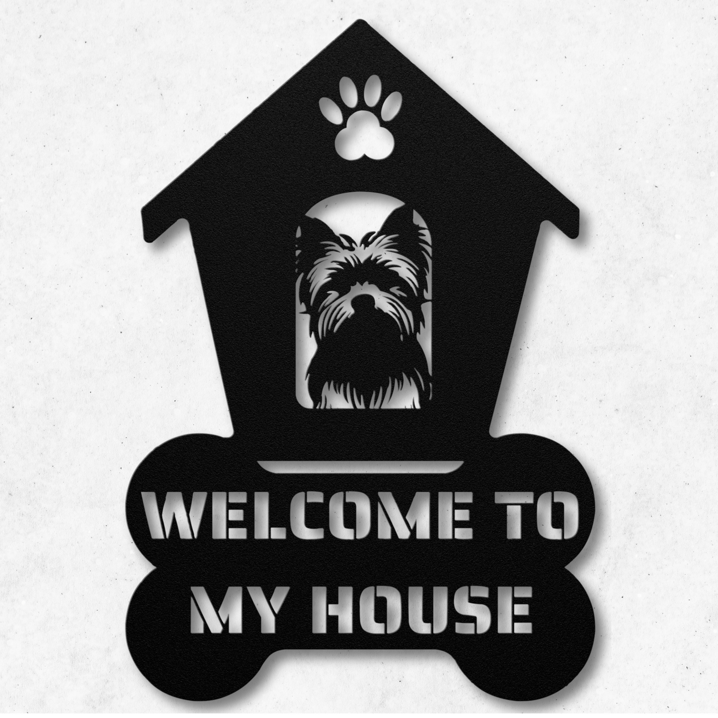 Yorkshire Terrier Welcome Dog House Metal Sign: A Warm Greeting for Your Home