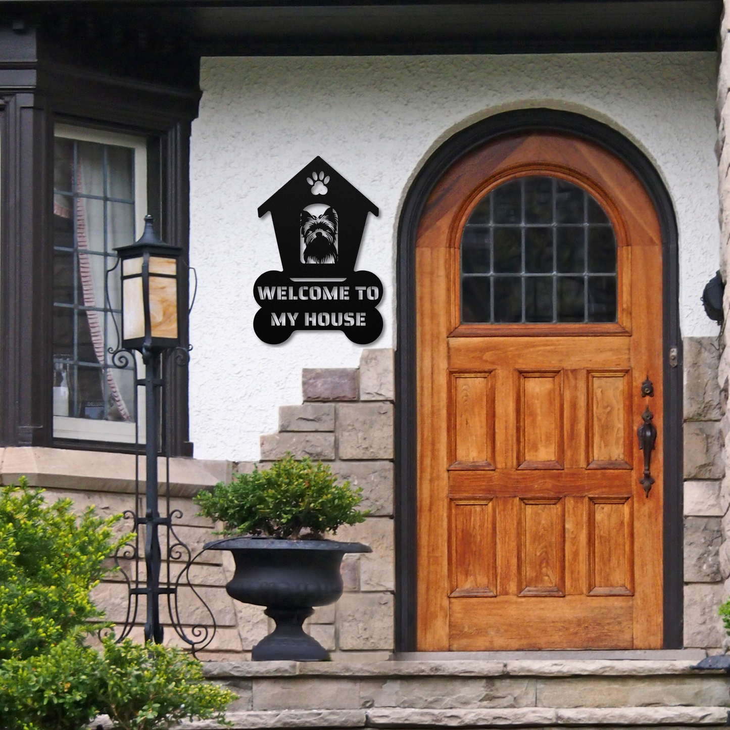 Yorkshire Terrier Welcome Dog House Metal Sign: A Warm Greeting for Your Home