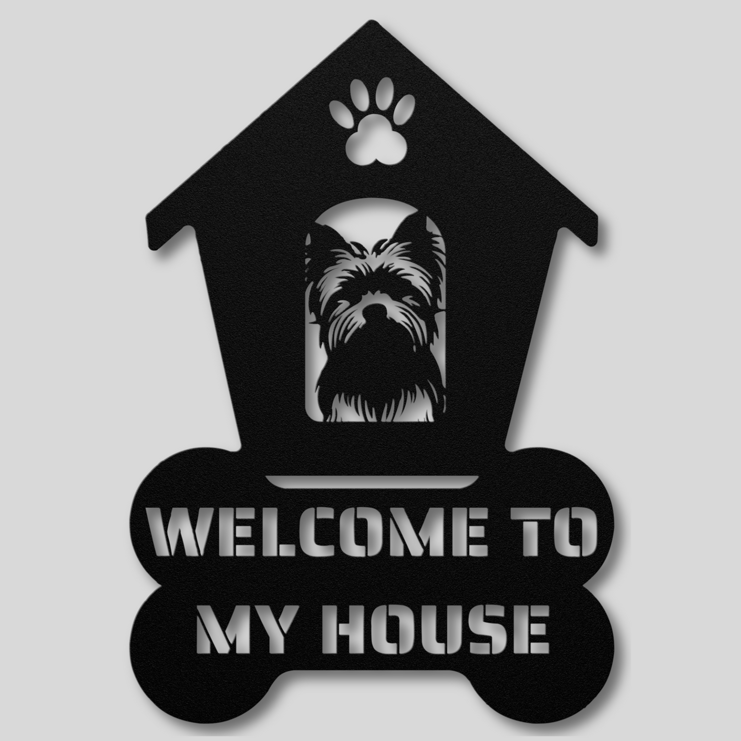 Yorkshire Terrier Welcome Dog House Metal Sign: A Warm Greeting for Your Home