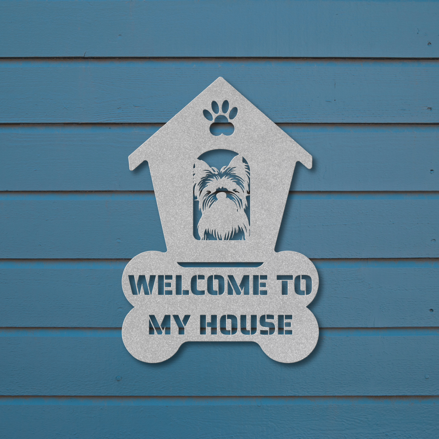 Yorkshire Terrier Welcome Dog House Metal Sign: A Warm Greeting for Your Home
