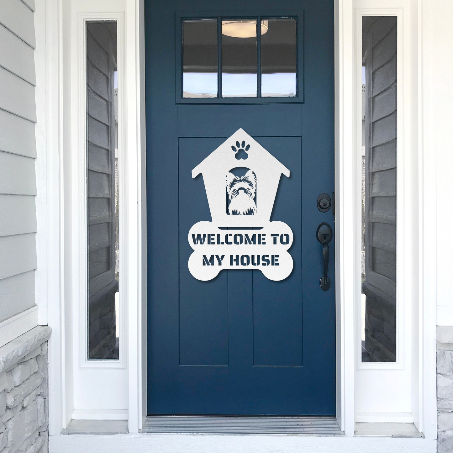 Yorkshire Terrier Welcome Dog House Metal Sign: A Warm Greeting for Your Home