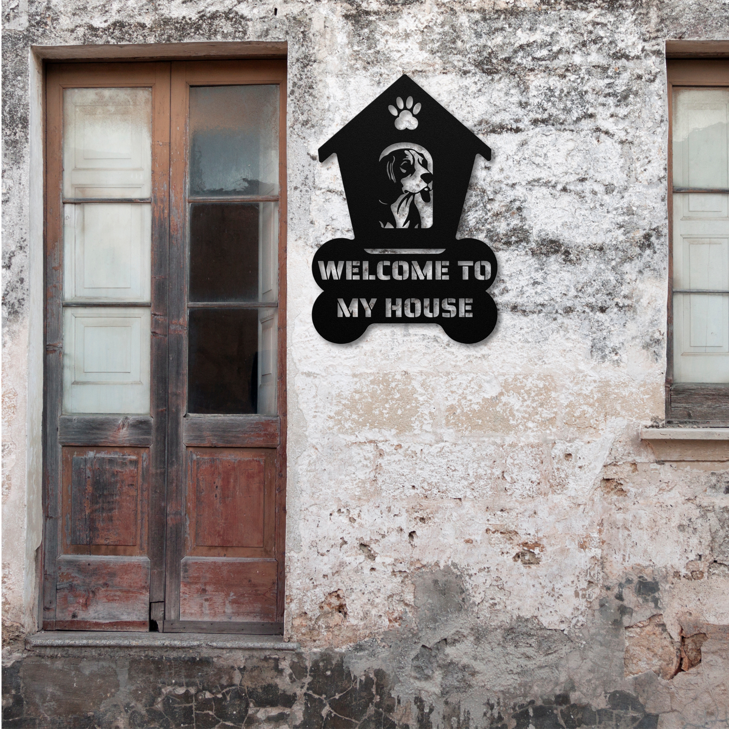 Beagle Welcome Dog House Sign: A Warm Greeting for Your Home
