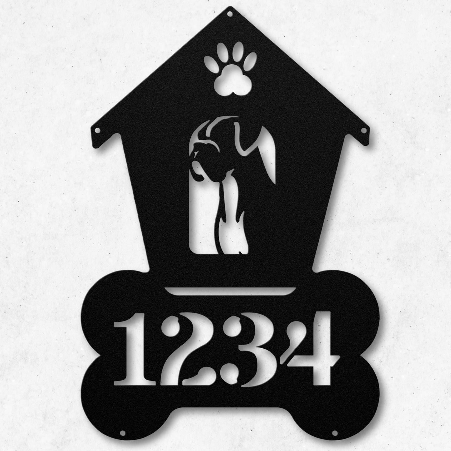 Boxer Dog House Number Sign: A Tail-Wagging Touch