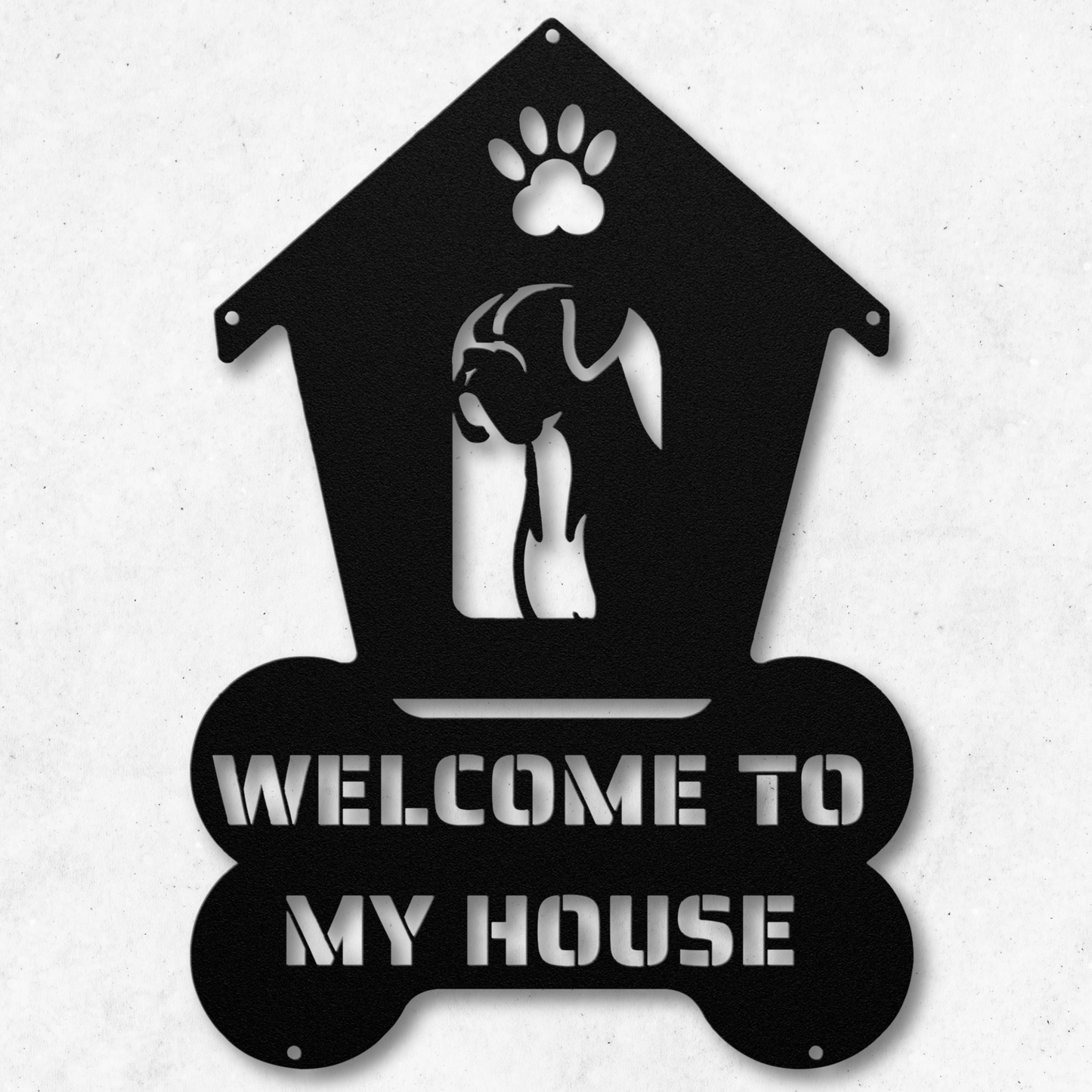 Boxer Welcome Dog House Sign: A Warm Greeting for Your Home
