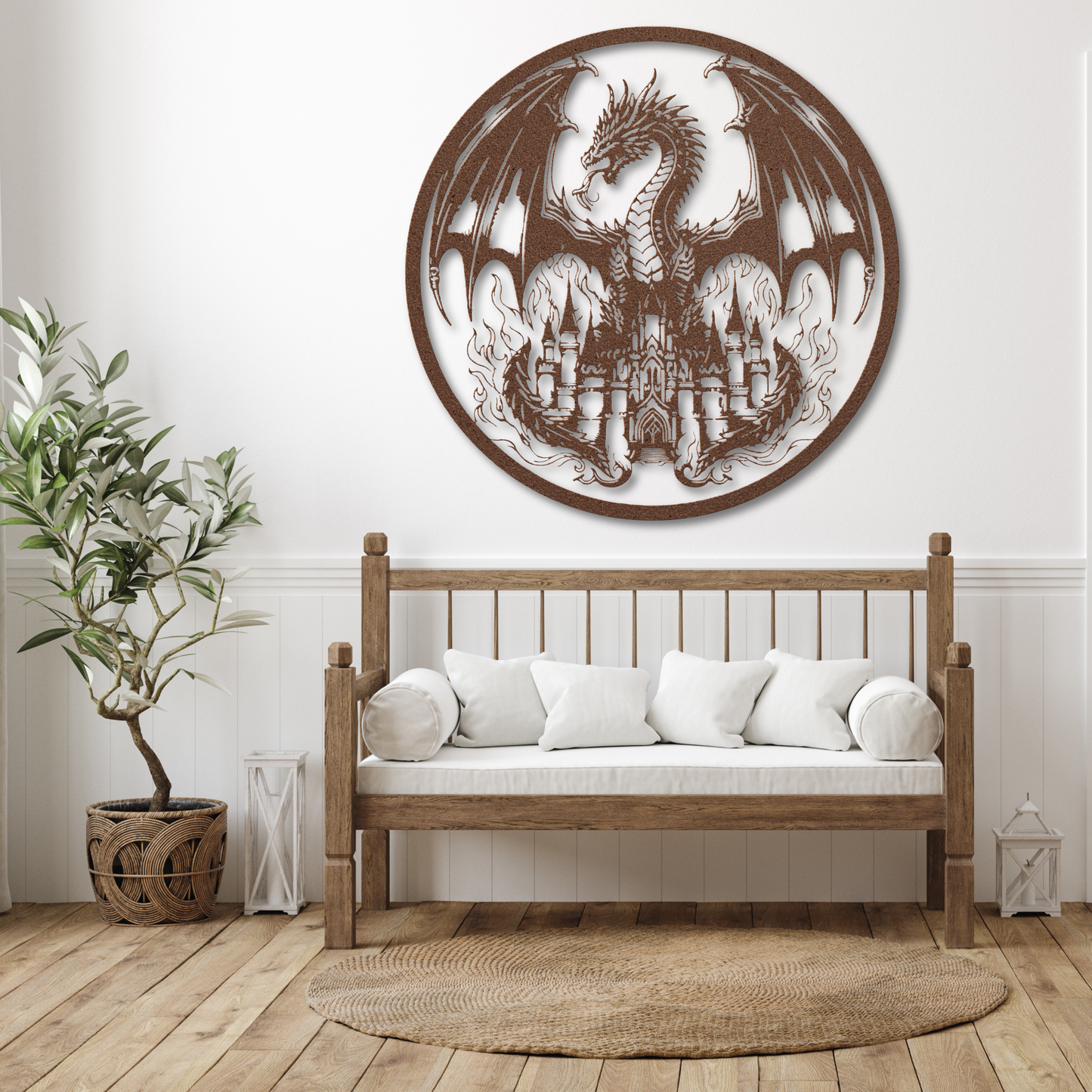 Castle on Fire Metal Wall Art: Ignite Your Imagination