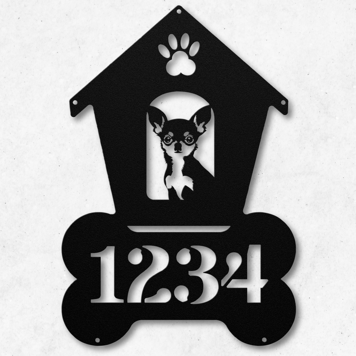 Chihuahua Dog House Number Sign: A Tail-Wagging Touch
