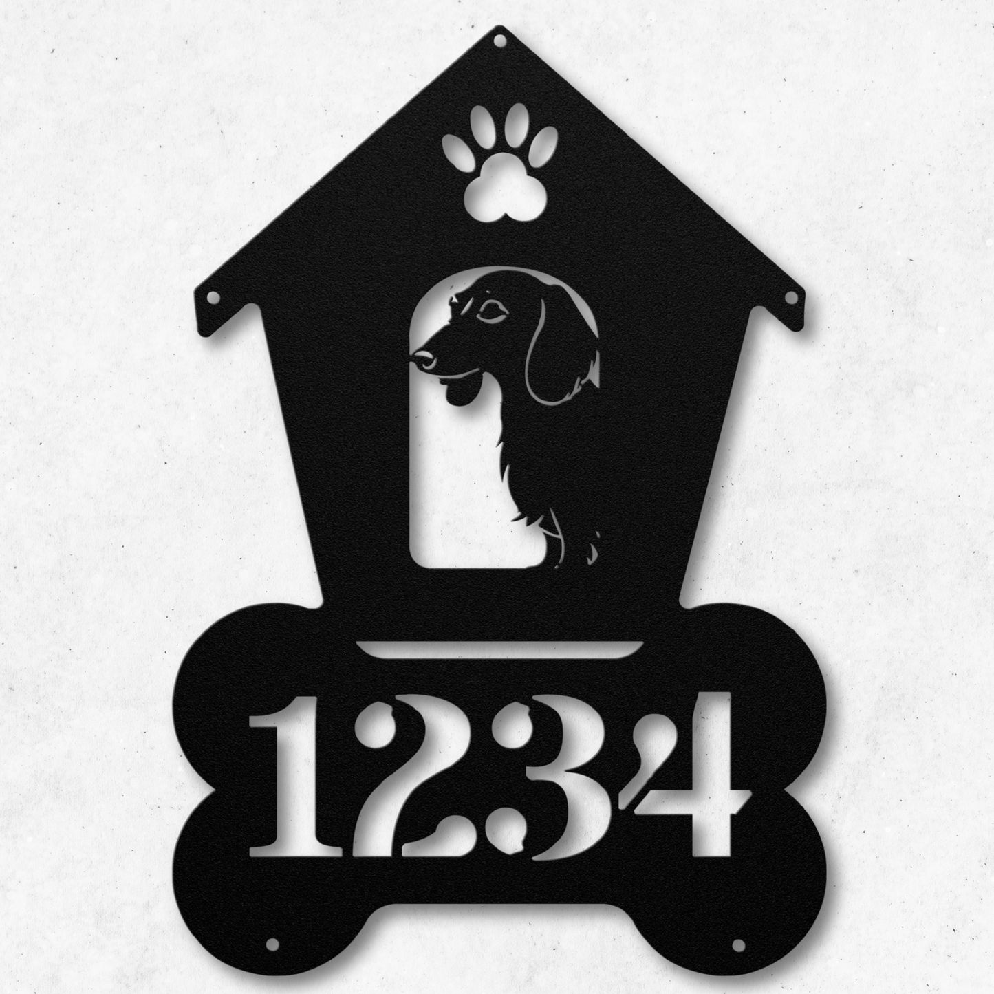 Dachshund Dog House Number Sign: A Tail-Wagging Touch