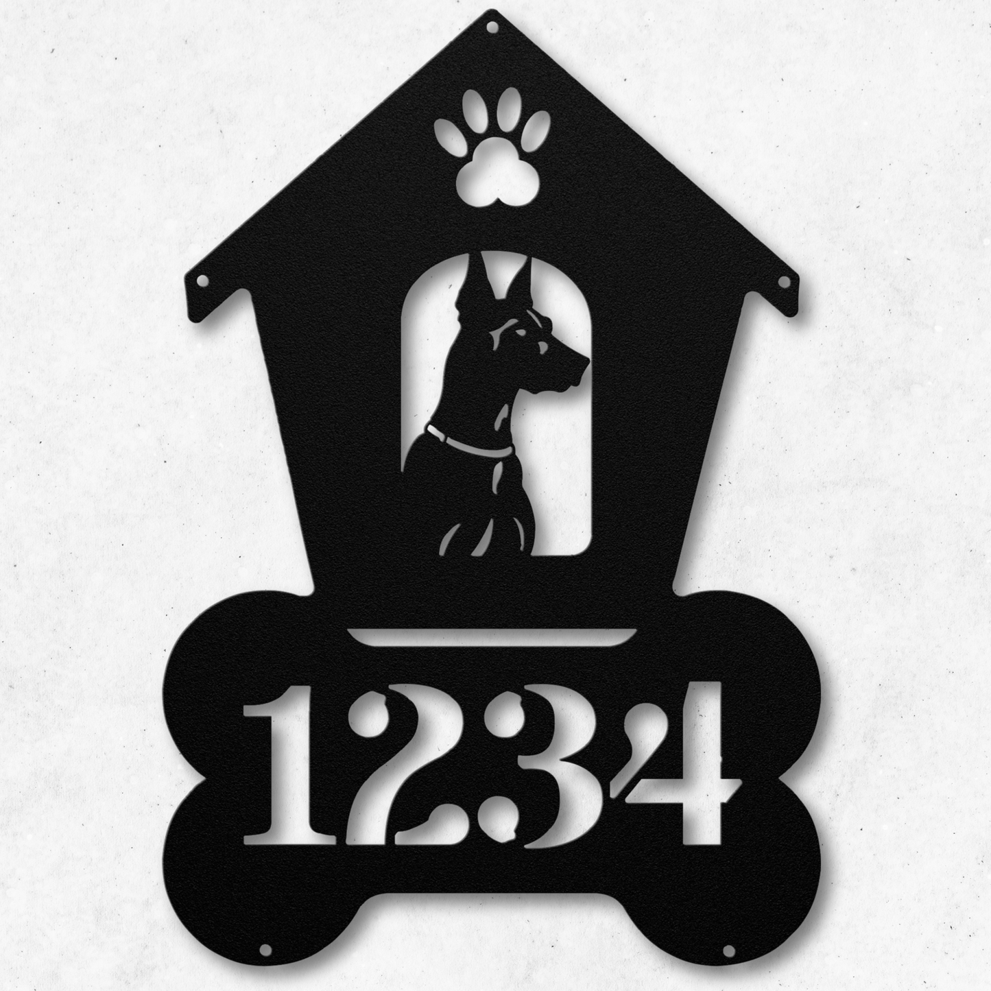 Doberman Dog House Number Sign: A Tail-Wagging Touch