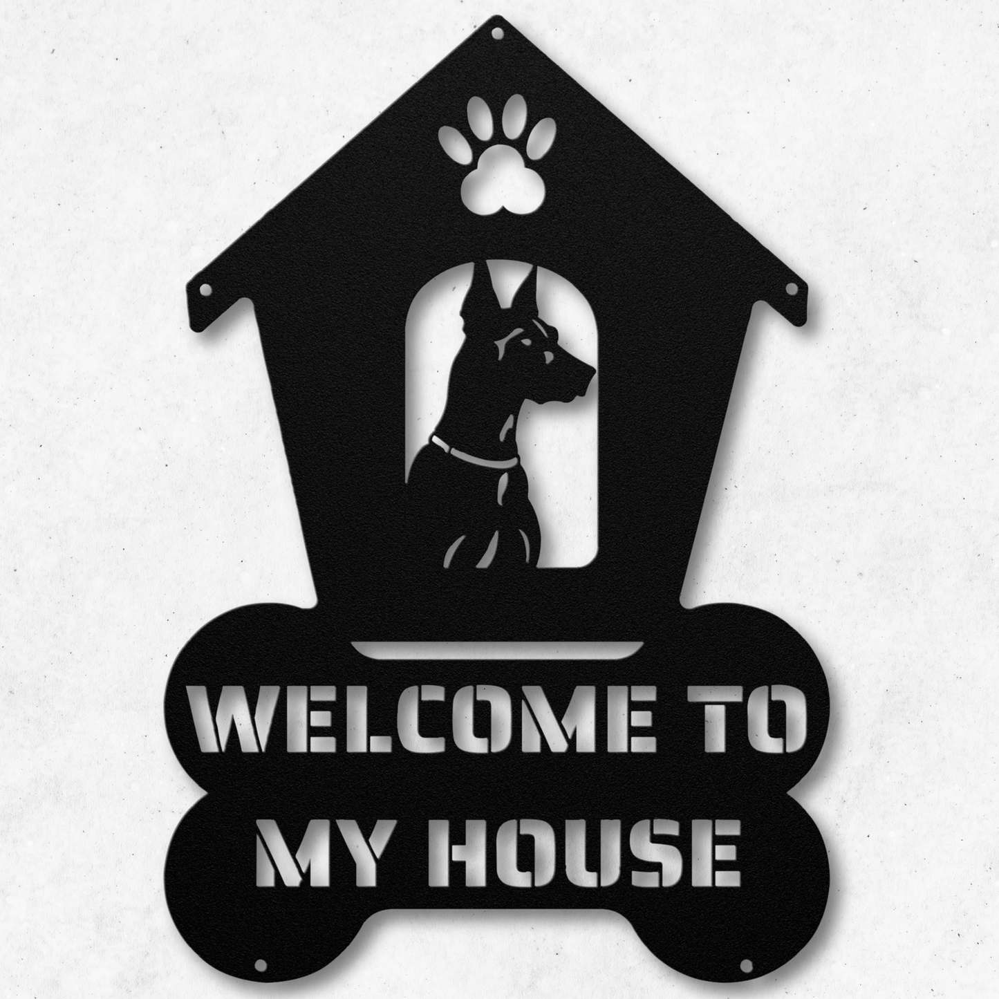 Doberman Welcome Dog House Sign: A Warm Greeting for Your Home