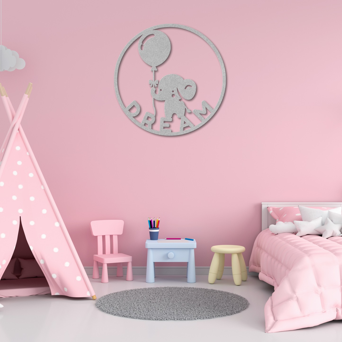 Whimsical Dream Elephant Metal Wall Art: Add a Playful Touch