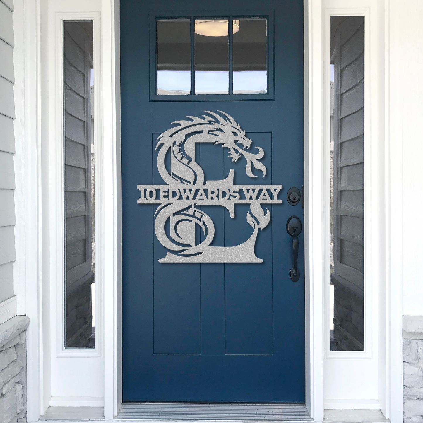 Custom Dragon Letter E Metal Sign: Bold and Imaginative