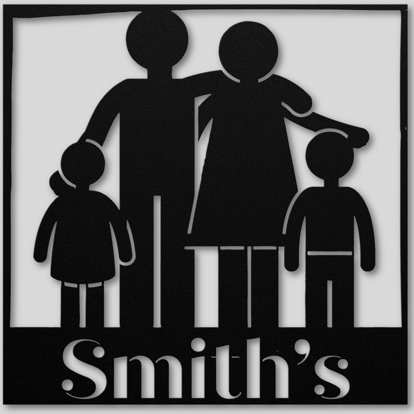 Custom Family of Four Metal Sign: Celebrate Togetherness