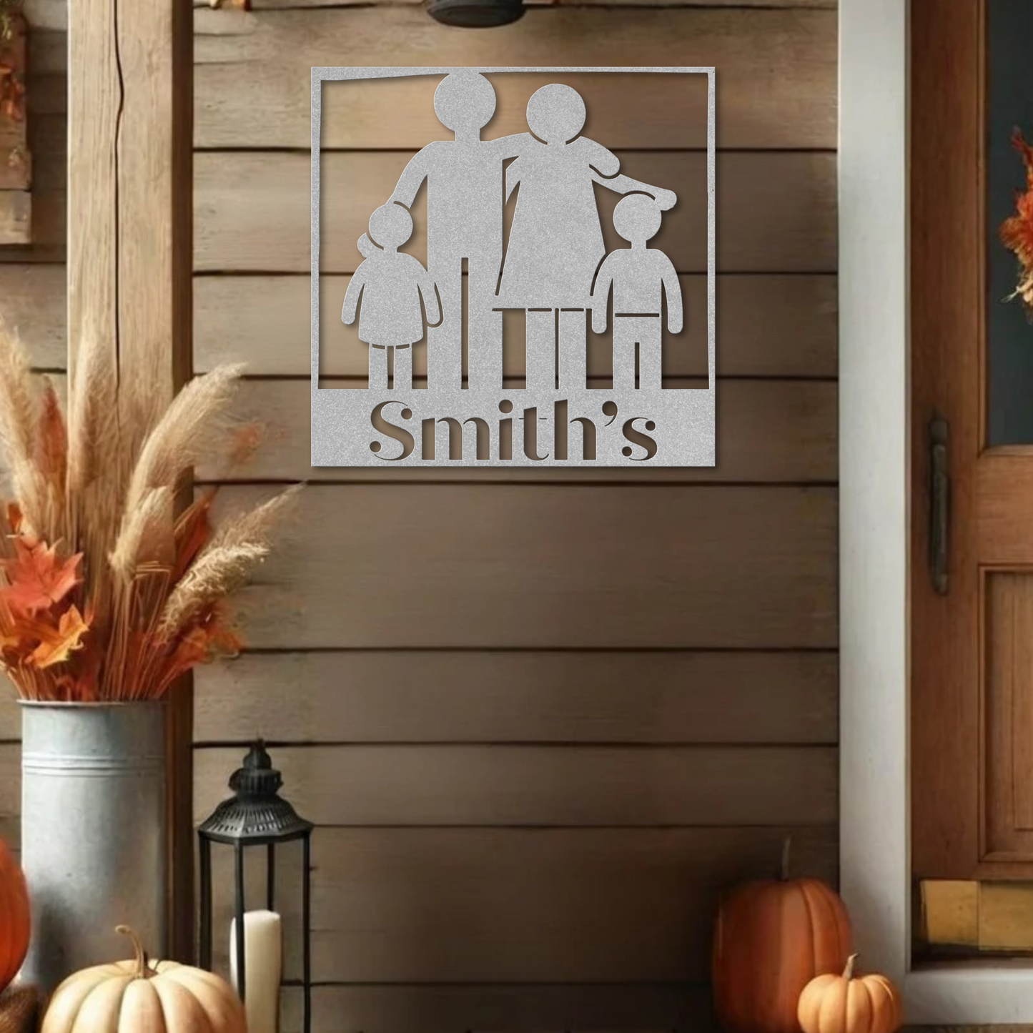 Custom Family of Four Metal Sign: Celebrate Togetherness