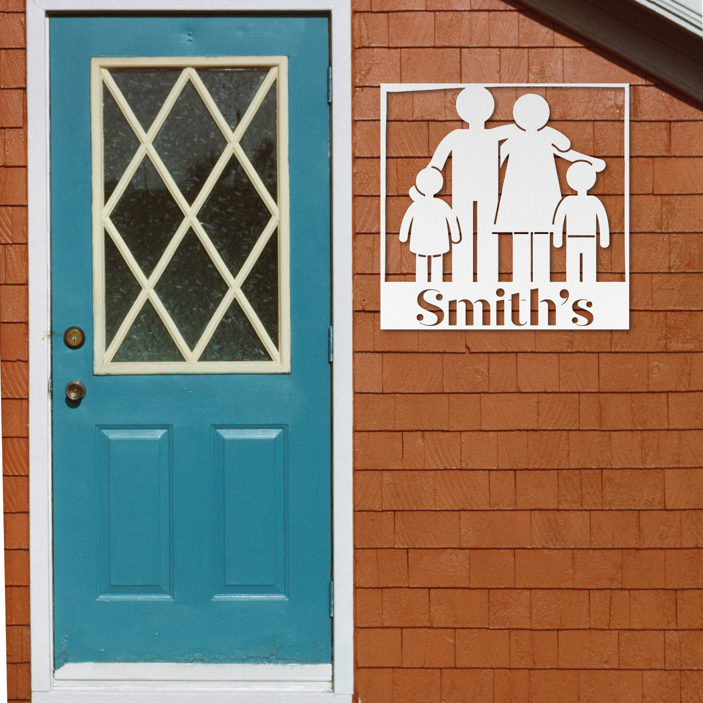 Custom Family of Four Metal Sign: Celebrate Togetherness