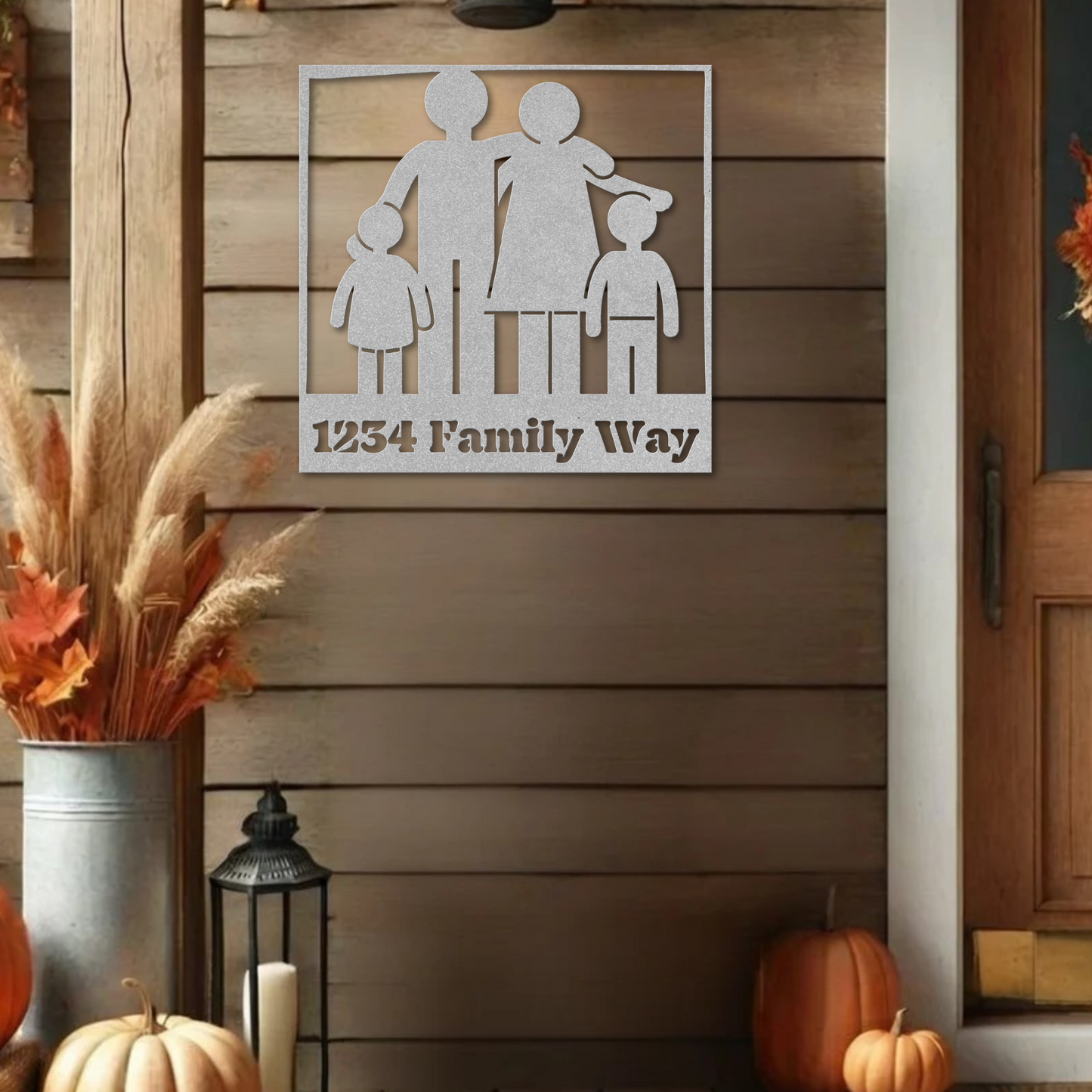 Custom Family of Four Metal Sign: Celebrate Togetherness