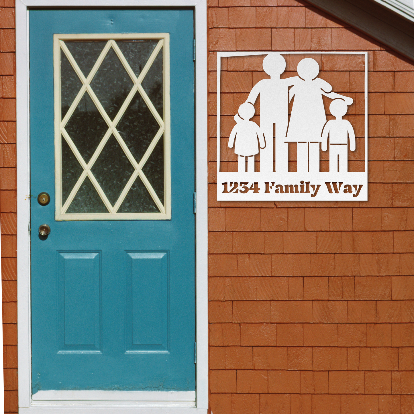 Custom Family of Four Metal Sign: Celebrate Togetherness